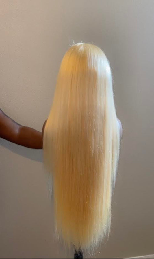 "Goddess Platinum Grade" 613 Straight HD Lace Frontal Wig
