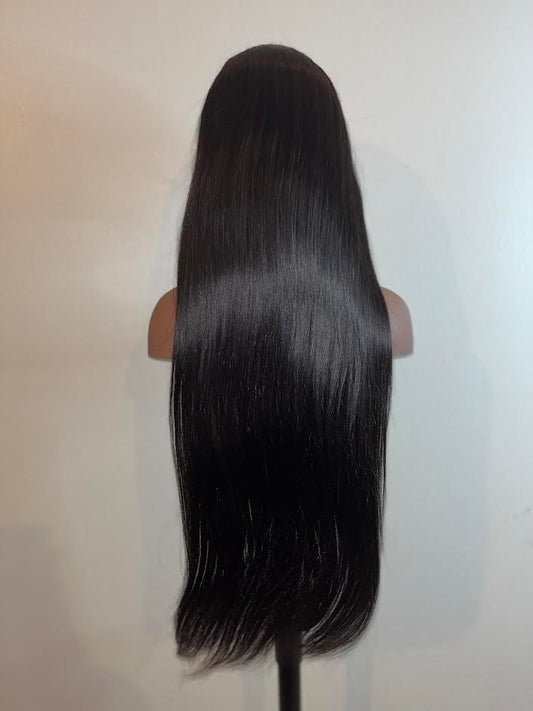 "Glueless" (Straight)(Platinum) HD Full Frontal / Closure Lace Wigs - (Natural Color)